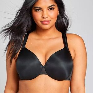 Cacique Full Coverage Underwire Support Lined Lane Bryant Black Bra size 40D